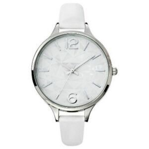 Women's Xhilaration Analog Watch Mother of Pearl Dial with Adjustable Band White
